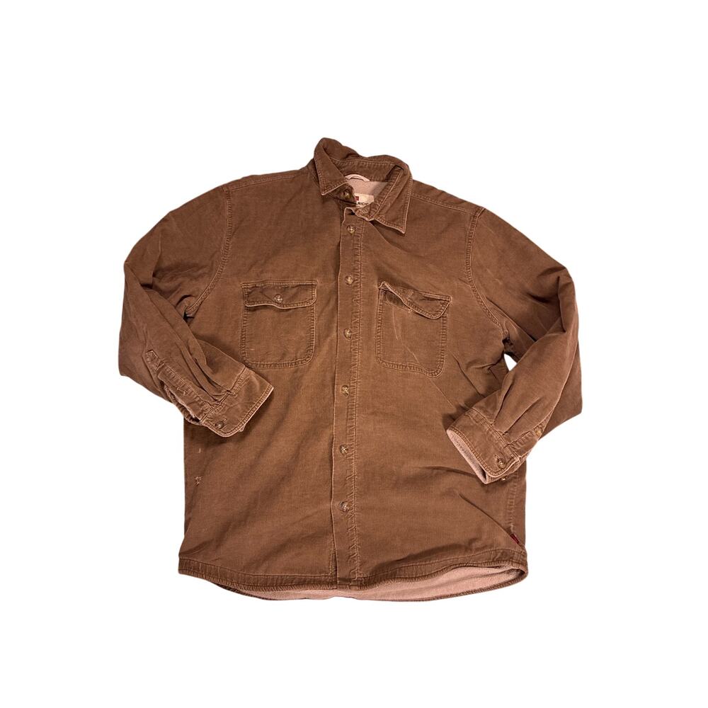 Vintage 90s Woolrich Brown Corduroy Button Up Shirt Jacket Mens Large